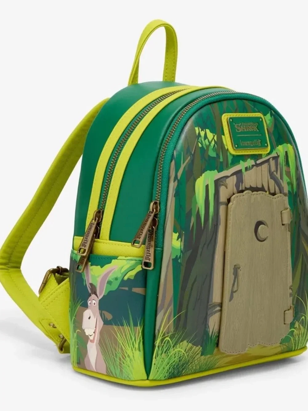 Loungefly Green & Yellow Shrek Forest Mini Backpack